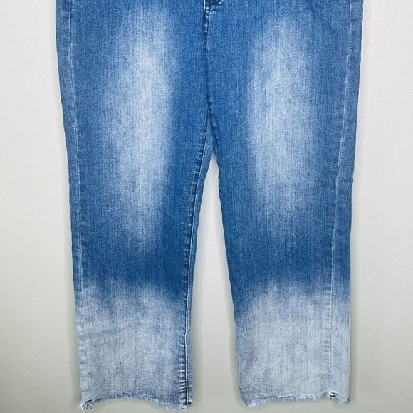 Crazy Train women’s size 13 high rise color fade distressed hem jeans - Picture 3 of 5